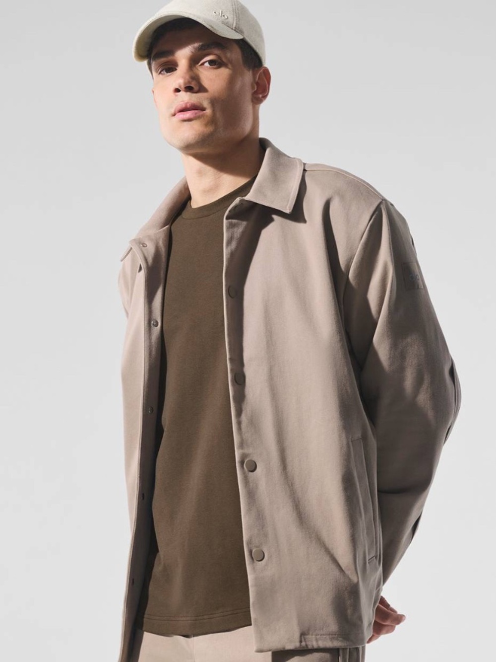 Alo Edition Sueded Jacket in Gravel - Beige